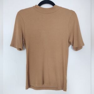 Drapey-rib Mock neck top